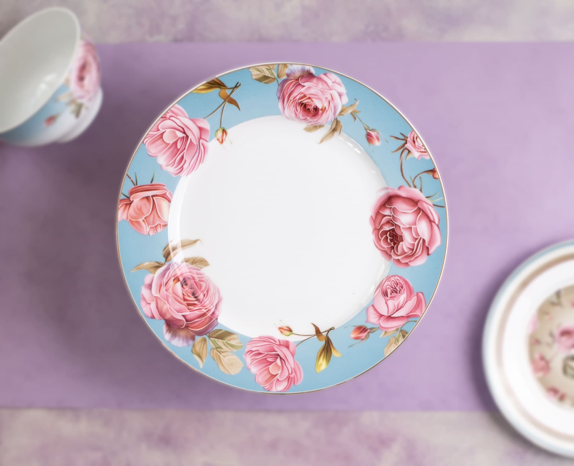 Viola English Floral Porcelain Dinner Plate