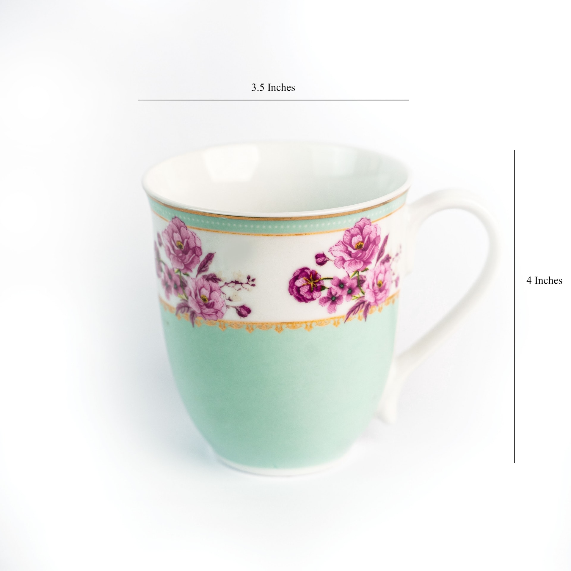 Viola Azure Meadow Porcelain Coffee Mug Dimensions