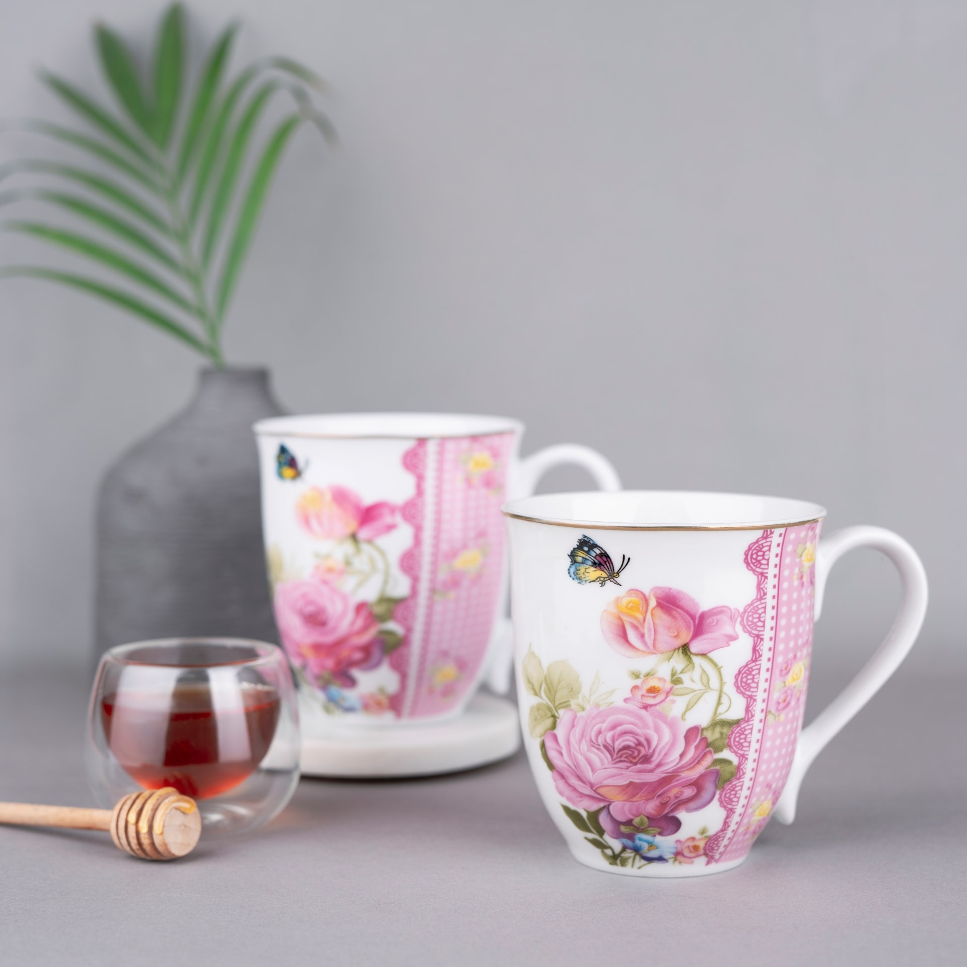 Viola Paeonia Blossom Porcelain Coffee Mug