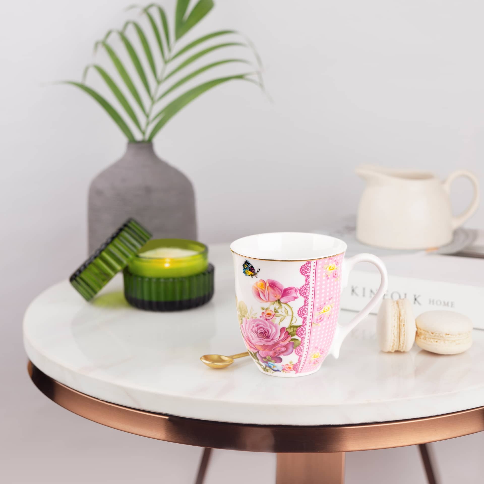 Viola Paeonia Blossom Porcelain Coffee Mug