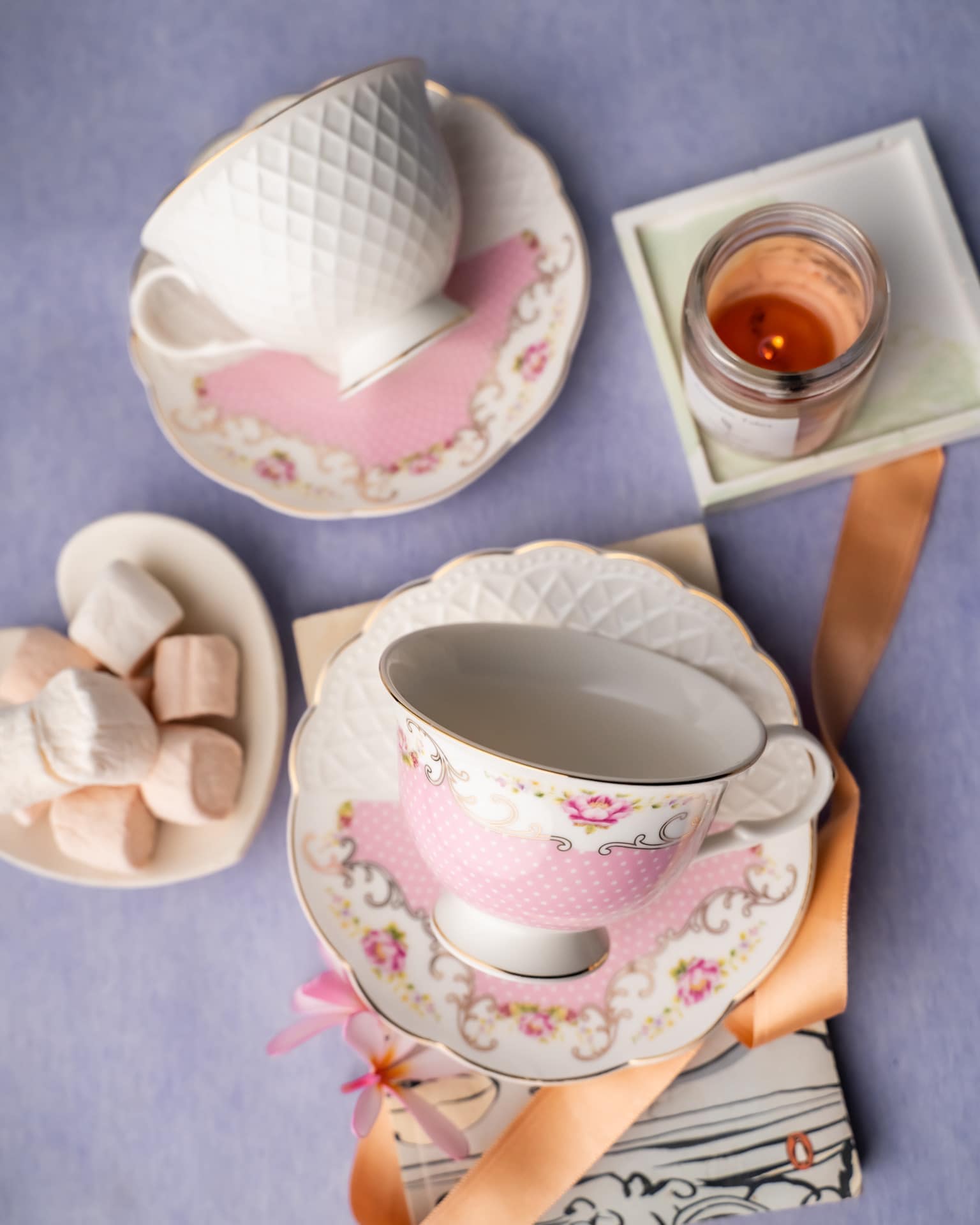Viola Peach Allure Cup and Saucer Set of 2